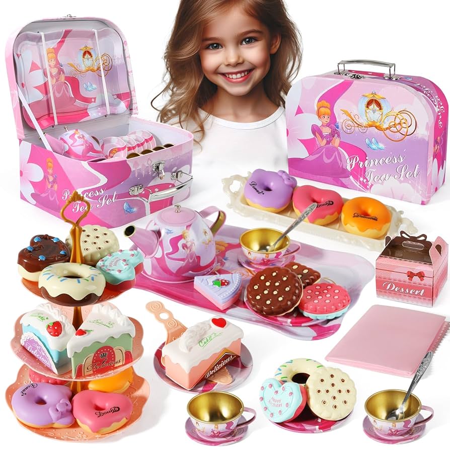 Amazon.com: Cinderella Tea Party Set for Little Girls